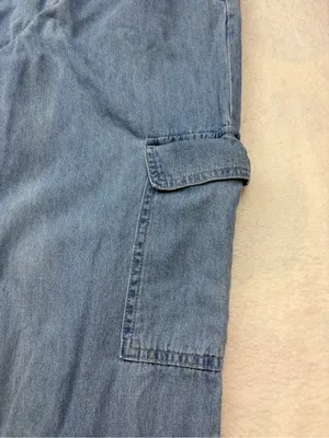 Tgla Paperbag Waist Denim Cargo Jogger Pants Tie Belt thumbnail 3