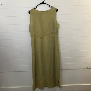 Vintage Clio Sleeveless Maxi Dress in Light Olive Beachy Travel Lightweight Med thumbnail 10