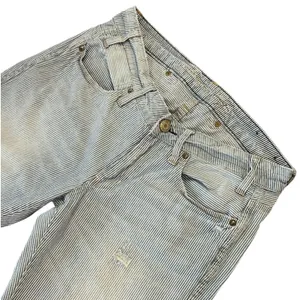 American Eagle Hickory Stripe Jeans Distressed Workwear Railroad Americana Y2K thumbnail 1
