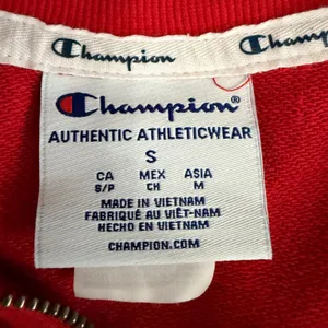 Champion Red Quarter Zip‎ Sweatshirt Logo Athletic Pullover Top Women Small thumbnail 7
