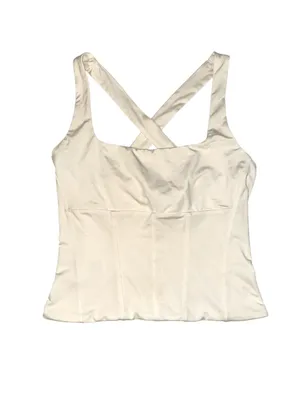 NWT Staud Carry Top Ivory Square Neck Sleeveless Athletic Tank Top MEDIUM thumbnail 3