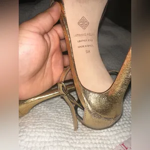 Antonio Melanie heels. Gold Antonio Melanie heels size 5 Worn once for a wedding thumbnail 4
