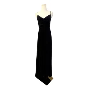 New! Petal & Pup Naira Pleated Satin Maxi Dress Black Size 2 thumbnail 6