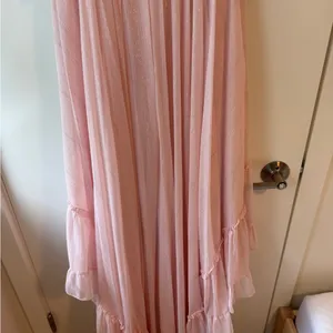 Mac Duggal Strapless Beaded Ruffle High Low Prom Gown Ice Pink Size 4 Princess thumbnail 12