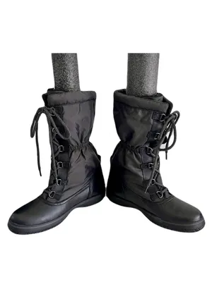 Coach Black Nylon and Leather ‘Sage’ Fleece-Lined Lace Up Winter Boots, Size 7.5 thumbnail 4