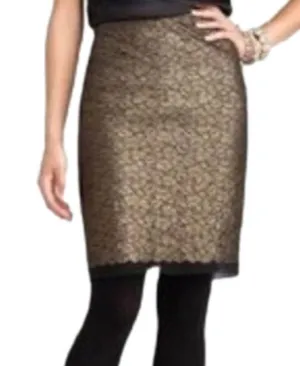 Ann Taylor Metallic Lace Pencil Skirt Petite thumbnail 2