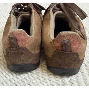Skechers Signalize Womens 7 Brown‎ Tan Leather And Suede Sneakers Shoes Retro thumbnail 4