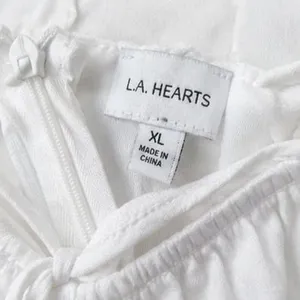 LA Hearts White Puff Sleeve Milkmaid Mini Dress Coquette Cottagecore XL thumbnail 5
