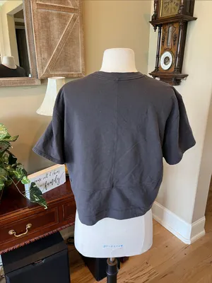 Lululemon LA Side Cinch T Shirt Charcoal Knit Boxy Cropped Crewneck Tee thumbnail 4