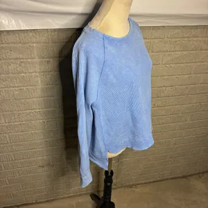 Sunnyside by Sundry Blue Waffle Knit Long Sleeve Top - XL‎ thumbnail 2