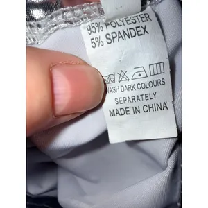 Silver Metallic Ruched Mini Skirt Medium Festival Rave Wear Liquid Shine Bodycon thumbnail 6