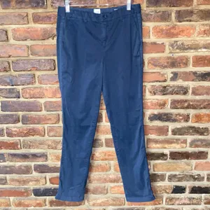 Gap Indigo Navy Blue Girlfriend Twill Stripe Khaki Chino Pants Women's Size 2 thumbnail 2