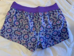 Lululemon Purple Floral Twiggy Run Shorts thumbnail 3