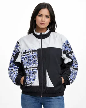 Vintage Etirel Windbreaker Jacket Medium Southwestern Aztec Geometric Lined 90s thumbnail 1
