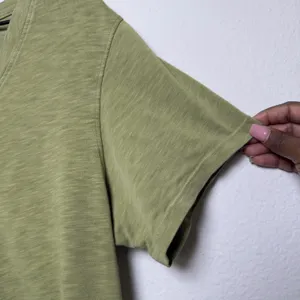 American Giant Women Cotton T-Shirt Large Green V-Neck Short‎ Sleeve thumbnail 5