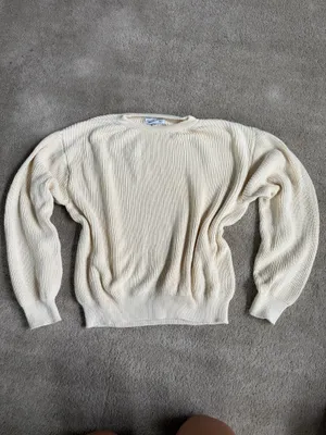 American Trench Cream Knit Sweater – Size Medium thumbnail 2