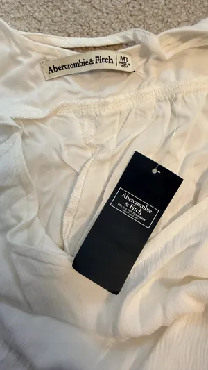 Abercrombie & Fitch White Cotton Spaghetti-Strap Mini Dress thumbnail 4