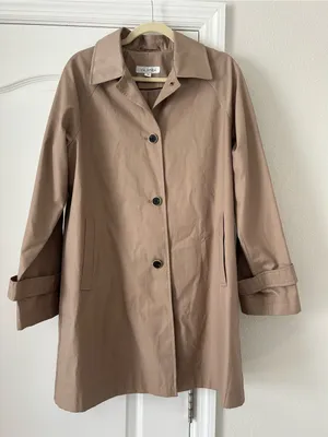 Via Spiga Single Breasted Button Down Classic Trench Coat Tan Size M thumbnail 2