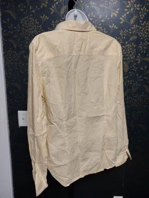 Tommy Hilfiger Yellow And White Striped Button-Down Shirt thumbnail 3