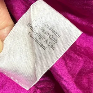 Alice + Olivia Magenta Silk One‎ Shoulder Tank Top Crinkle Chiffon XS thumbnail 6