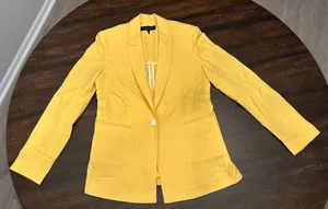 Rag & Bone Bonnie Wool Blend Yellow Blazer Jacket Size 6-Spots thumbnail 1