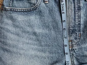 Madewell light wash denim shorts with frayed hem - size 28 thumbnail 3