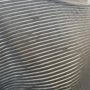 Lululemon see through Black Striped Women's Top grunge chic modern size 8 thumbnail 3