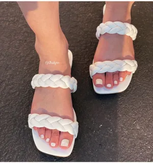 Soda Shoes White Braided Vegan Leather Sandal thumbnail 5