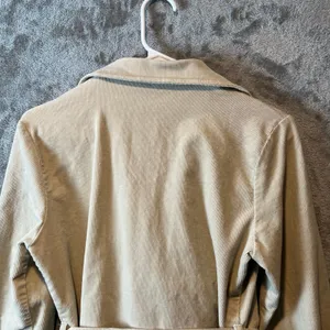 90s Y2K Beige Corduroy‎ Trench Style Jacket Safari Aesthetic Size Medium thumbnail 2