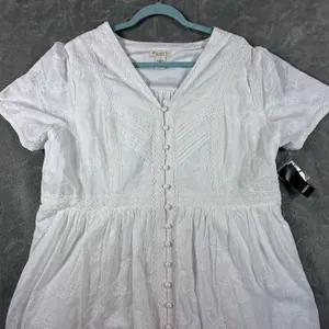 Torrid Festi Maxi Cotton Voile Crochet Detail Dress 1 White 14 16 Tiered Eyelet thumbnail 15