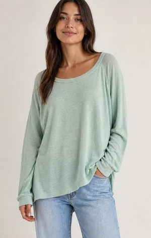 Gap Sweater Women's Large Mint Green Summer Lightweight Raglan sleeve Cotton thumbnail 1