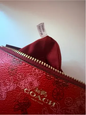Coach Horse & Carriage Print Corner Zip Wristlet – Red thumbnail 11