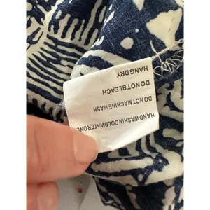 Solitaire Womens L‎ Blue Ikat Diamond Wide Leg Palazzo Pants Boho Hippie Indie thumbnail 9