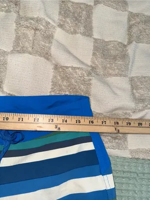 Patagonia Womens Wavefarer Boardshorts Blue Striped Swim Shorts Size 6 thumbnail 3