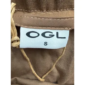 OGL Burnt Orange Maxi Flare Skirt Lyocell Linen Blend A Line NWT Small thumbnail 6