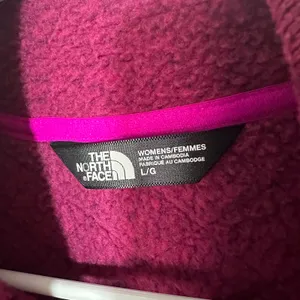 The North Face Pullover Fleece Jacket Pink Quilted Womens‎ Large Warm Logo thumbnail 2