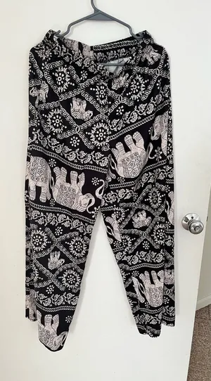Elastic high waisted pants Black Size XL thumbnail 1