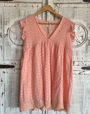 Peach Spring Dress Pink Size M thumbnail 1