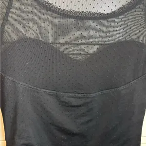 ABERCROMBIE & FITCH Mesh and Lace Seamless Sweetheart Bodysuit Black Size Medium thumbnail 6