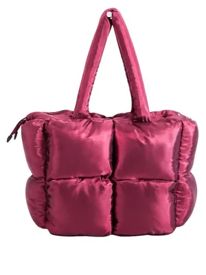 Katydid Wine Mini Puffer Tote Bag Burgundy Quilted Crossbody NWOT thumbnail 7