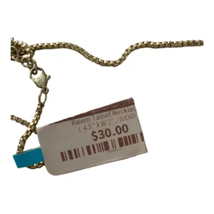 Raven tassle necklace in cream dangle cute new long chain thumbnail 3