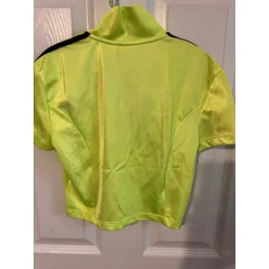Adidas Originals Women's XS Cropped Short Sleeve Track Top Neon Green NWT thumbnail 7