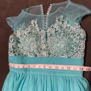 Women’s Chiffon Lace Appliqué Dress with Slit Prom Party Wedding NWOT 8 thumbnail 8