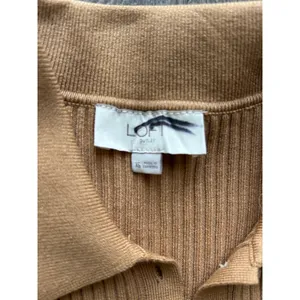LOFT Tan Collared Ribbed Long Sleeve Top Size XS thumbnail 7