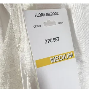 Flora Nikrooz Tiana Jacquard Cami Set Ivory Lace Satin Pajamas Q81619 Medium M thumbnail 3