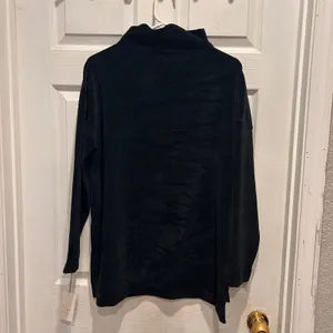A New Day Womens Black Ribbed Funnel Neck Long Sleeve Top Large NWT Lagenlook thumbnail 6