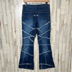 Rave 4 Real Vintage Y2K Frayed Patchwork Flare Jeans Hippie Boho Womens Sz‎ 9/30 thumbnail 7