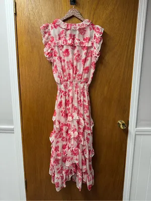 MISA Los Angeles Dakota Sleeveless Midi Dress Abstract Rose Flora Pink Medium thumbnail 14