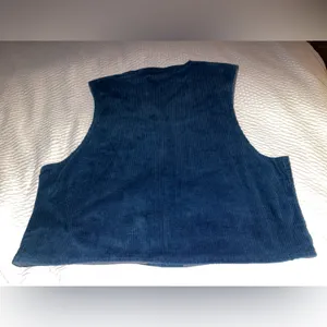 Vintage London Fog Navy Corduroy Unisex Vest Size XL thumbnail 2