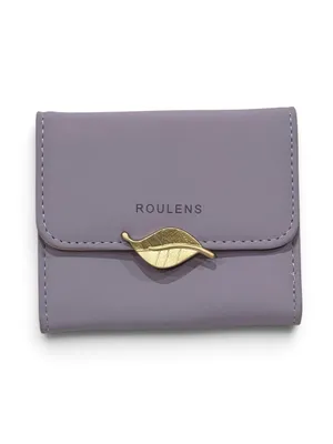 Roulens Lavender Purple RFID Blocking PU Leather Leaf Pendant Card Holder Wallet thumbnail 11
